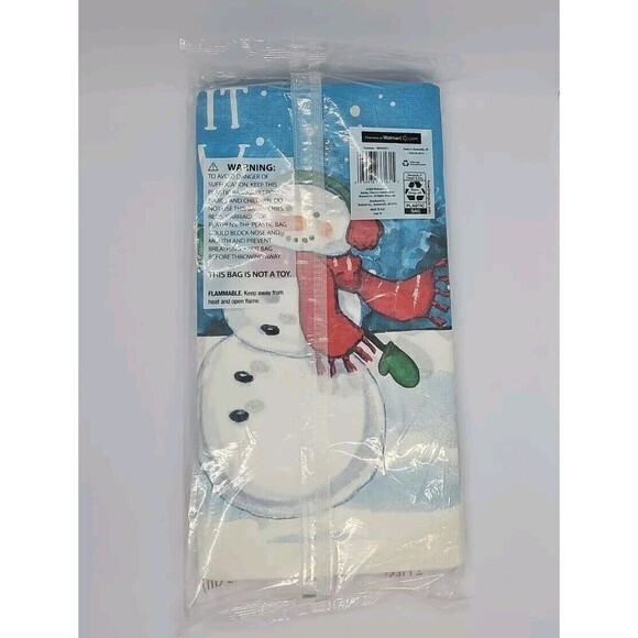 Let It Snow Snowman Christmas Paper Table Cover Use Photo Backdrop 54 × 84 Qty 3 - Picture 4 of 7